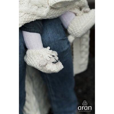 Irish Aran Baby Shepley Woollen Booties With Cute Sheep Design